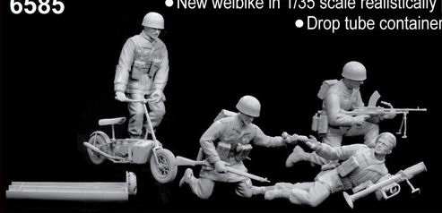 DRAGON 6585 1/35 WW II英國.陸軍 '紅魔鬼'特戰小組帶空降摩托車人物組