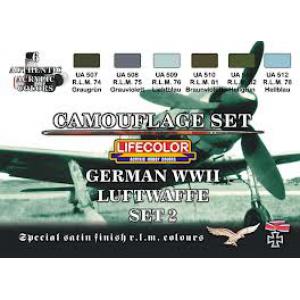 LIFEGOLOR CS-07 迷彩系列--WW II德國.空軍 飛機用色SET.2迷彩色套漆組