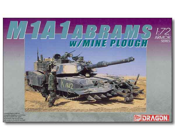 DRAGON 7213 1/72 美國.陸戰隊 M-1A1'亞伯拉罕'帶TWMP掃雷鏟坦克