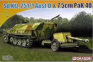 DRAGON 7369 1/72 WW II德國.陸軍 Sd.Kfz.251/1 Ausf.D半履帶車帶PaK40榴砲