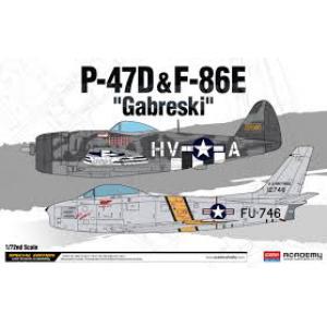 ACADEMY 12530 1/72 美國.空軍 P-47D'雷霆'戰鬥機&F-86E'軍刀'戰鬥機/GABRESKI塗裝式樣