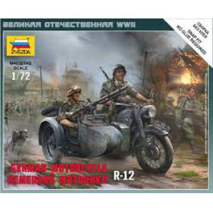 ZVEZDA 6142 1/72 WW II德國陸軍 R-12軍用摩托車與人物
