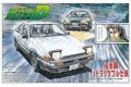 AOSHIMA 009000 1/32 跑車系列-頭文字D#05.豐田汽車 AE86轎跑車(車頭燈開)/騰原拓海/免膠水黏合