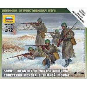 ZVEZDA 6197 1/72 WW II蘇聯.陸軍 1941-42年著冬季制服步兵人物
