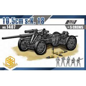 TOXSO MODEL 1407 1/72 WW II德國.陸軍 S.K.18 10.5cm 榴彈砲&射擊人物組