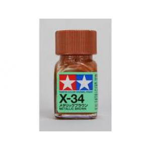TAMIYA x-34  琺瑯系油性/金屬棕色 METALLIC BROWN