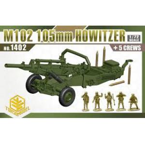 TOXSO MODEL 1402 1/72 美國.陸軍 M-102 105mm榴彈砲+5個人物