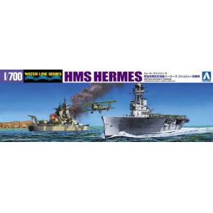AOSHIMA 051023 1/700 WW II英國.海軍'競技神/HERMES'航空母艦攻擊法國.海軍'黎賽留/Richelieu'戰列艦