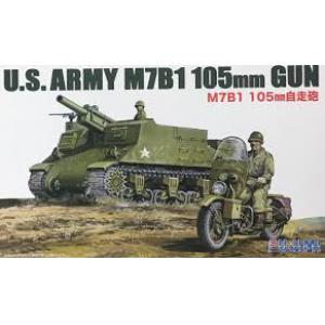 FUJIMI 762180-SWA.18 1/76 WW II美國.陸軍 M7B1'牧師'105mm自行火炮與軍用摩托車兵