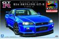 AOSHIMA 008591 1/24 日產汽車 R-34 GT-R VSPEC II'天際線'轎跑車/塗裝完成品.寶藍色