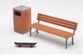 HASEGAWA 62010-FA-10 1/12 公園長椅及垃圾箱/免膠水黏合