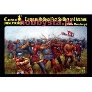 CAESAR MINIATURES H-088 1/72 15世紀歐洲.步兵及弓箭手人物
