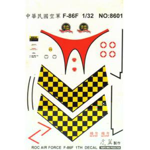 TIGER WINGS tw-32-8601 1/32 台灣.空軍 F-86F戰機第1TH/雷虎表演塗裝飛行隊用水貼紙