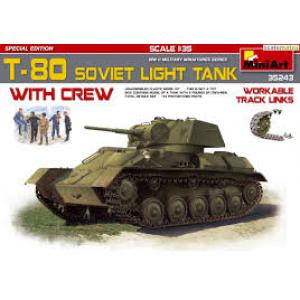 MINIART 35243 1/35 WW II蘇聯.陸軍T-80輕型坦克帶裝甲兵人物