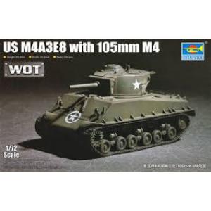 TRUMPETER 07168 1/72 WOT系列--WW II美國.陸軍 M4A3E8'謝爾曼'帶105mm主砲坦克