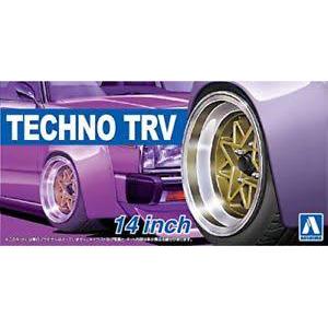 AOSHIMA 053867 1/24 #53 TECHNO公司 TRV 14英吋輪框及輪胎