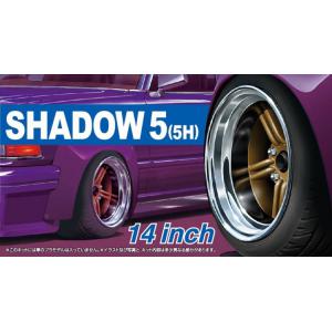 AOSHIMA 055376 1/24 #66 SHADOW SPOKE公司 5(H) 14英吋輪框及輪胎(5代)