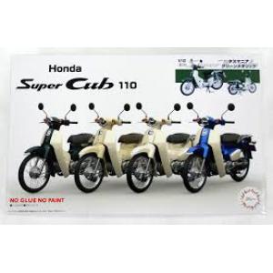 FUJIMI 141800 1/12 NEXT-002 本田機車 'SUPER CUB' 110摩托車/綠白色/免塗裝與免膠水黏和