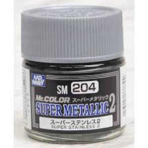 MR HOBBY SM-204 超級金屬漆系列--超亮不鏽鋼色2 SUPER STAINLESS 2