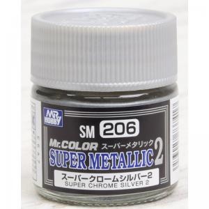 MR HOBBY SM-206 超級金屬漆系列--超亮鉻銀色2 SUPER CHROME SILVER 2