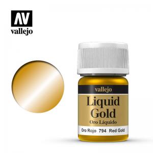VALLEJO 70.794 液態金屬/LIQUID GOLD--紅金色 RED GOLD