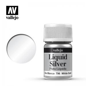 VALLEJO 70.796 液態金屬/LIQUID GOLD--白金色 WHITE GOLD