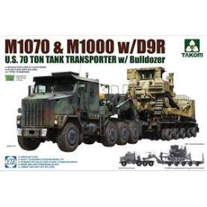 團購.TAKOM 5002 1/72 美國.陸軍 M-1070 & M-1000拖車組帶D-9R工兵車