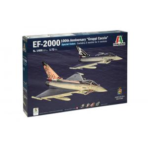 預先訂貨--ITALERI 1406 1/72 義大利.空軍  歐洲飛機公司 EF-2000戰鬥機/第100周年黑貓戲綠鼠/GRUPPI CACCIA塗裝式樣
