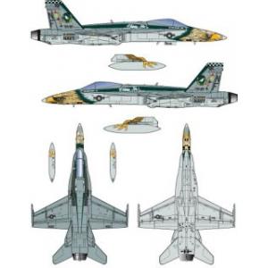 TIGER WINGS tw 72-101 1/72 美國.空軍/科威特.空軍F-18C戰機1995-97年'CHIPPY HO' & 科威特.空軍塗裝式樣適用水貼紙