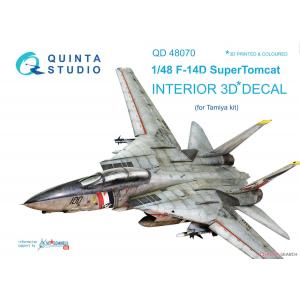 團購.QUINTA STUDIO QD48070 1/48 美國.海軍 格魯曼公司F-14D'超級雄貓'戰鬥機適用立體彩色貼紙