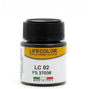 LIFECOLOR LC-02 壓克力.水性漆--消光黑色 MATT BLACK