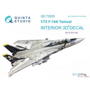 預先訂貨--團購 QUINTA STUDIO QD72025 1/72 美國.海軍 格魯曼公司F-14A'雄貓式'戰鬥機適用立體水貼紙