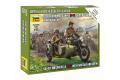 ZVEZDA 6277 1/72 SOVIET MOTORCYCLE M-72 WITH SIDECAR AND CREW