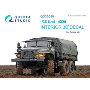 團購 Quinta Studio QD35061 1/35 俄羅斯軍卡 URAL-4320 3D立體浮雕水貼 for Zvezda