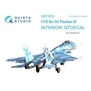 團購 QUINTA STUDIO QD72033 1/72 Su-33 蘇俄羅斯側衛戰機 Zvezda 適用立體水貼紙