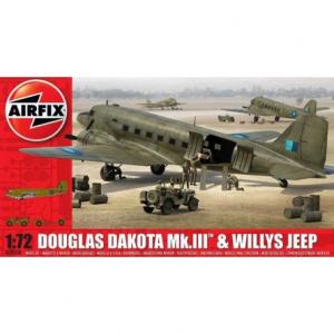 AIRFIX 09008 1/72 道格拉斯 MK III&威力吉普車 Douglas Dakota Mk.III & Willys Jeep