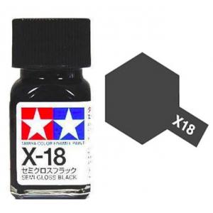 TAMIYA x-18  琺瑯系油性/半光澤黑色 SEMI GLOSS BLACK 45135170